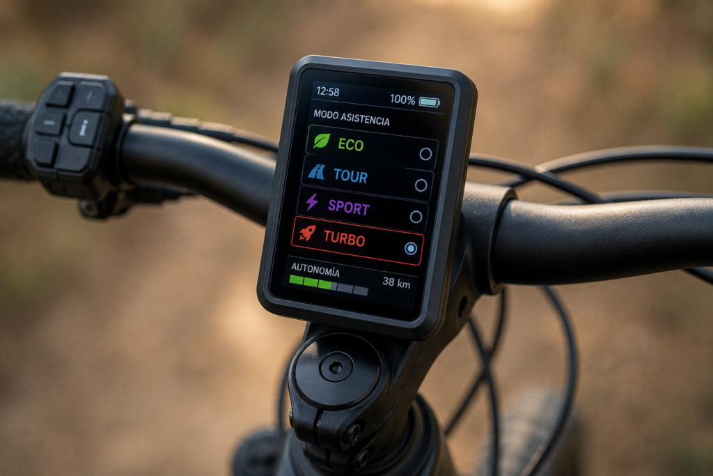 Modos de asistencia Eco Tour Sport Turbo en bicicleta eléctrica